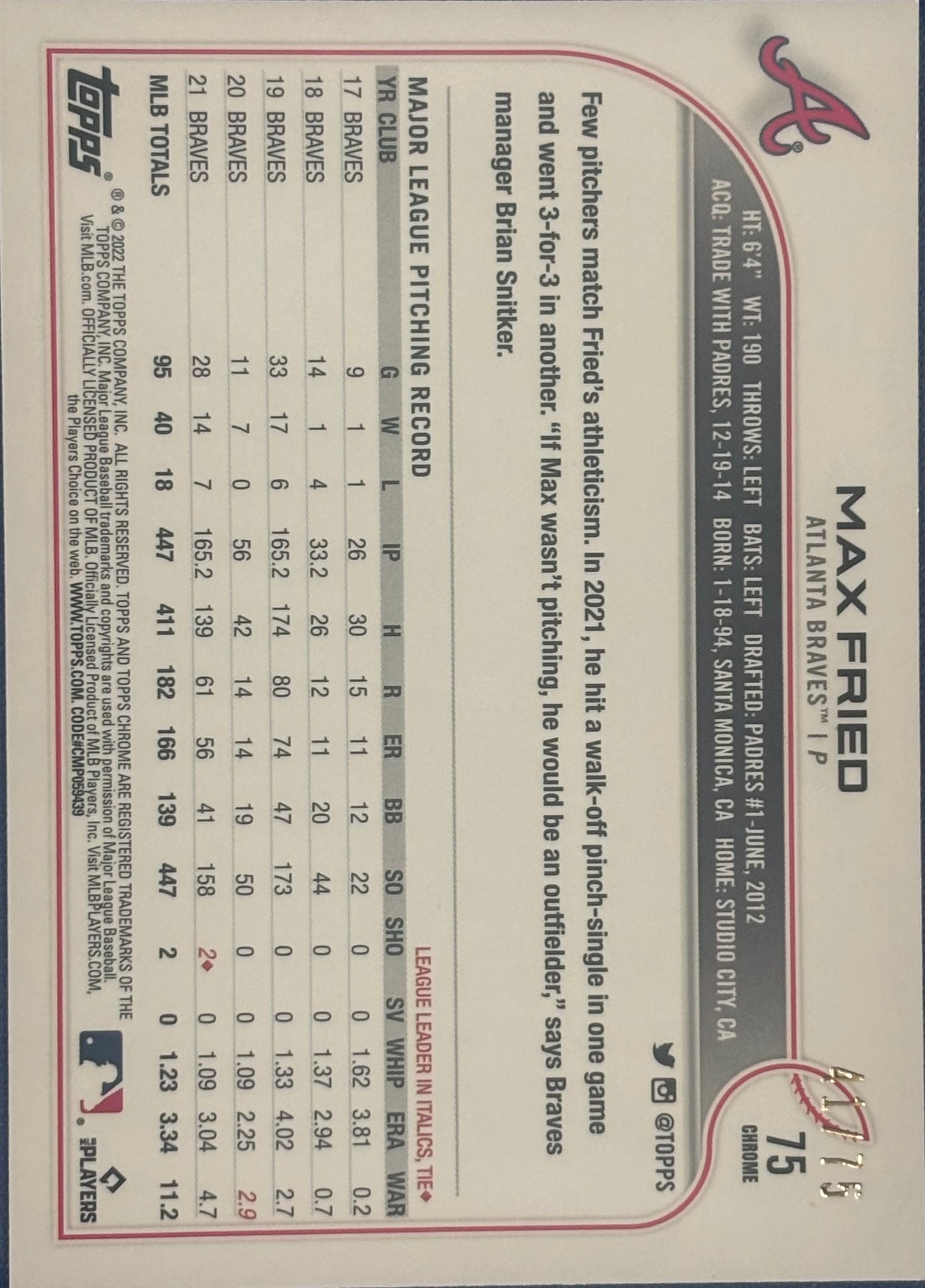 2022 Topps Chrome Sonic Max Fried Blue Yellow Sonic Pulse /75