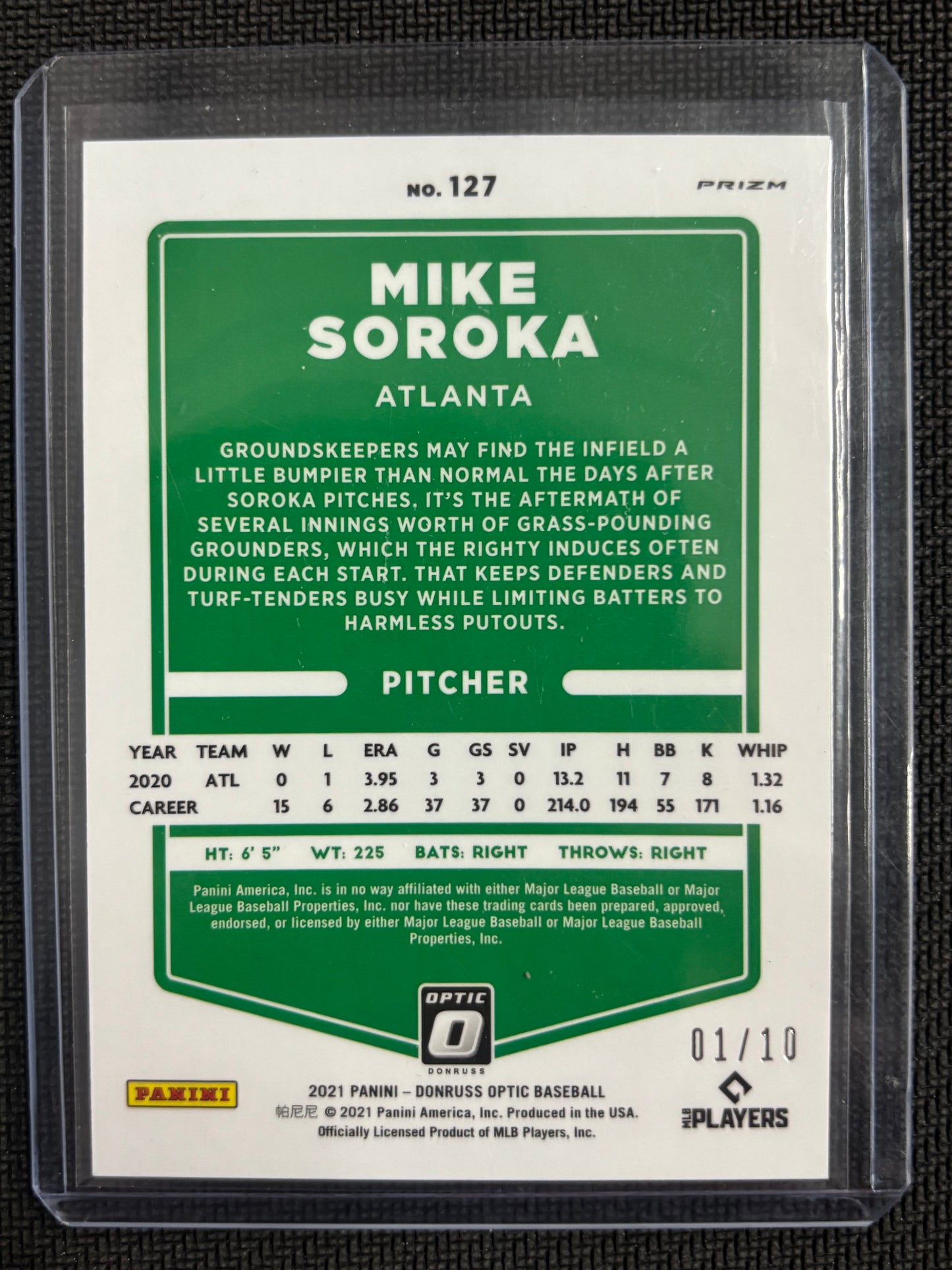 2021 Panini Donruss Optic Baseball Mike Soroka Gold /10
