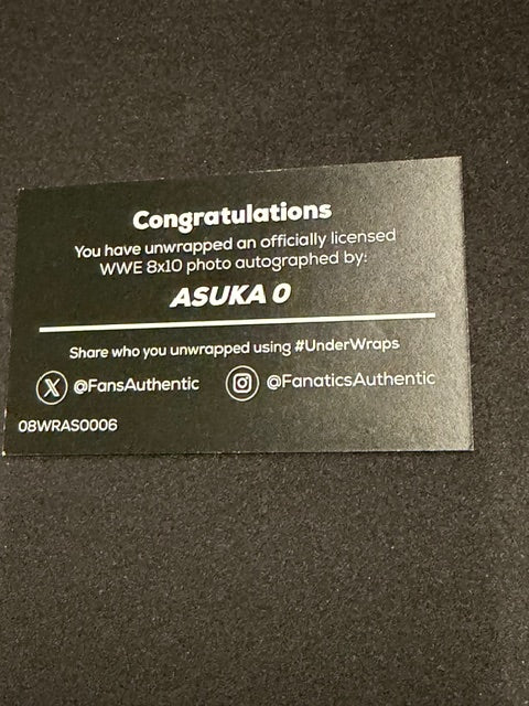 2025 Fanatics Under Wraps WWE Wrestling Autographed 8 X 10 Asuka Encased