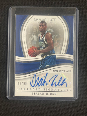 2022-23 Panini Immaculate Isaiah Rider Heralded Signatures Auto /99