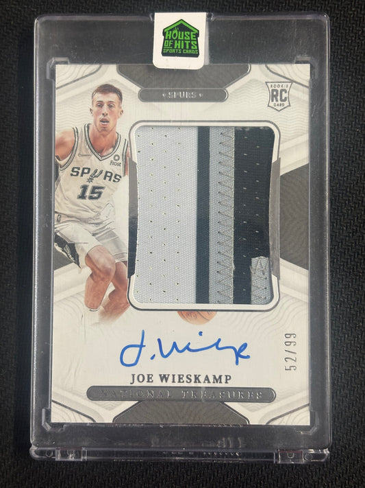 2021-22 Panini National Treasures Joe Wieskamp Rookie Patch Auto RC /99 Spurs