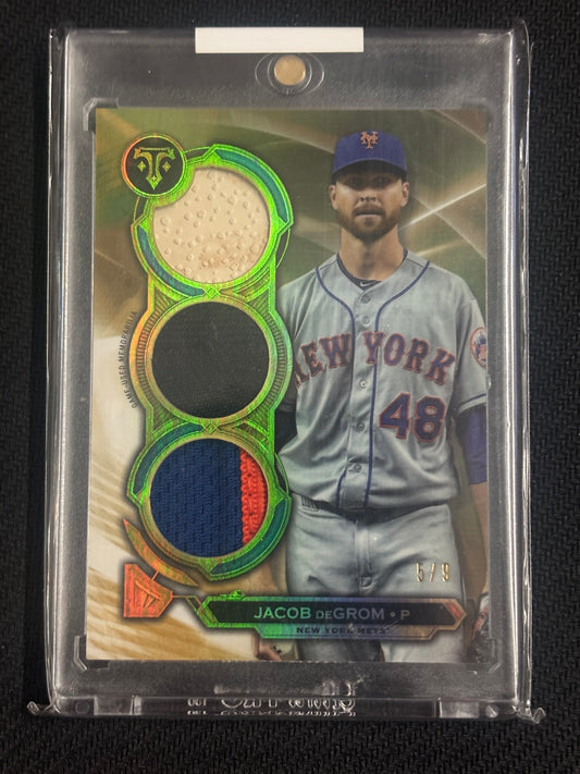 2019 Topps Triple Threads Pieces of the Game Gold Relic Jacob Degrom /9