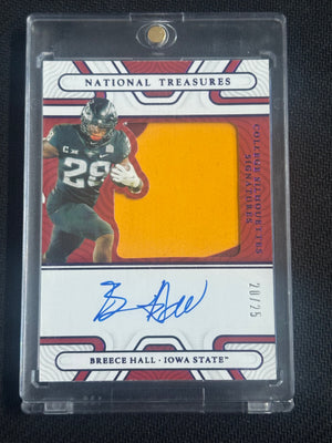 BREECE HALL 2022 National Treasures College Silhouettes RC Jersey Autograph Auto /25