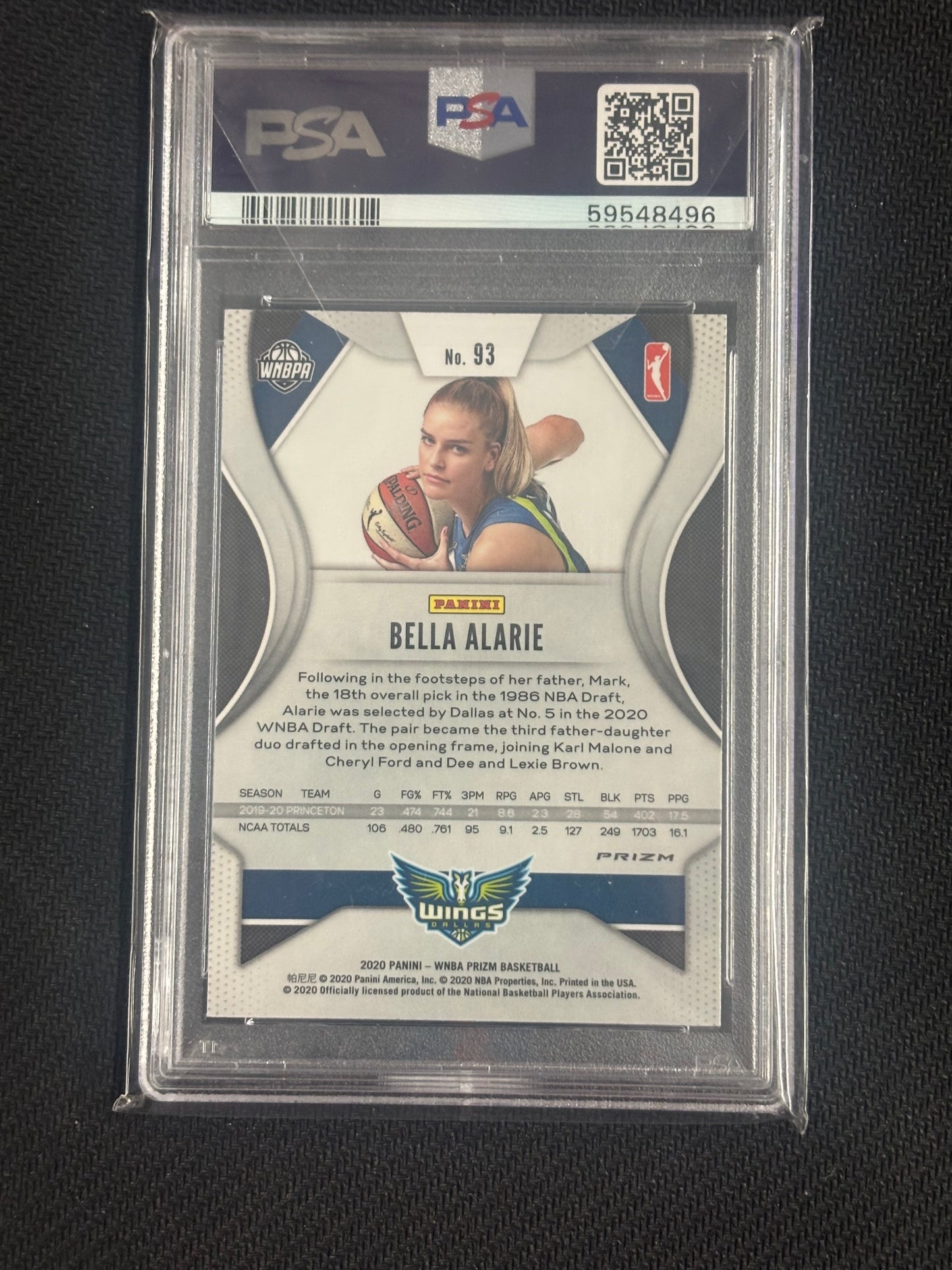 2020 Panini Prizm Bell Alarie Ruby Wave PSA 9 RC