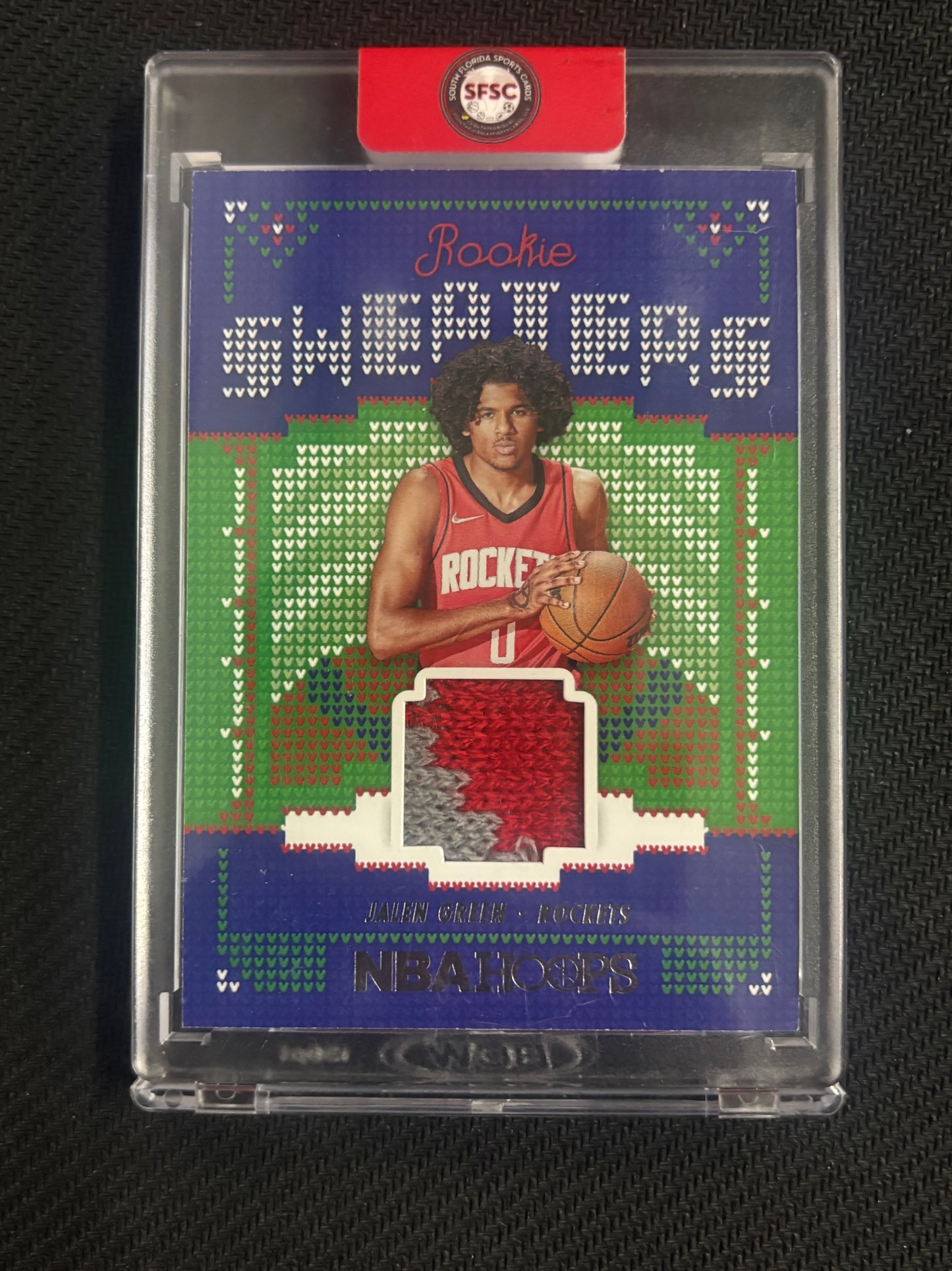 2021-22 Panini Hoops Winter Jalen Green Rookie Sweaters RC #RSW-JGR Rockets