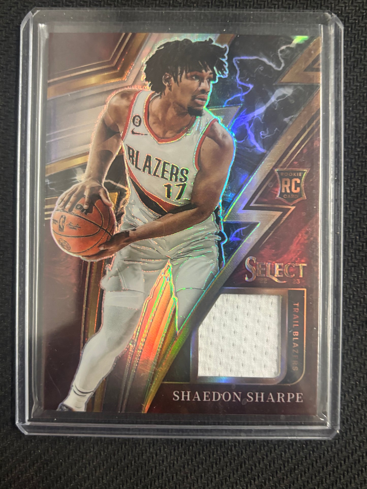 2022-23 Panini Select Shaedon Sharpe Sparks RC Jersey Rookie #S-SS Trail Blazers