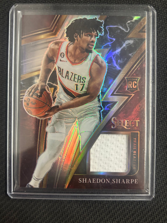 2022-23 Panini Select Shaedon Sharpe Sparks RC Jersey Rookie #S-SS Trail Blazers