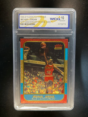 Michael Jordan 1996-97 Fleer Polychrome 10th Anniversary Rookie Card WCG 10