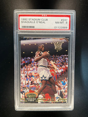 1992 STADIUM CLUB #247 SHAQUILLE O'NEAL ROOKIE PSA 8