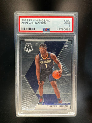 2019 PANINI MOSAIC #209 ZION WILLIAMSON ROOKIE RC PSA 9