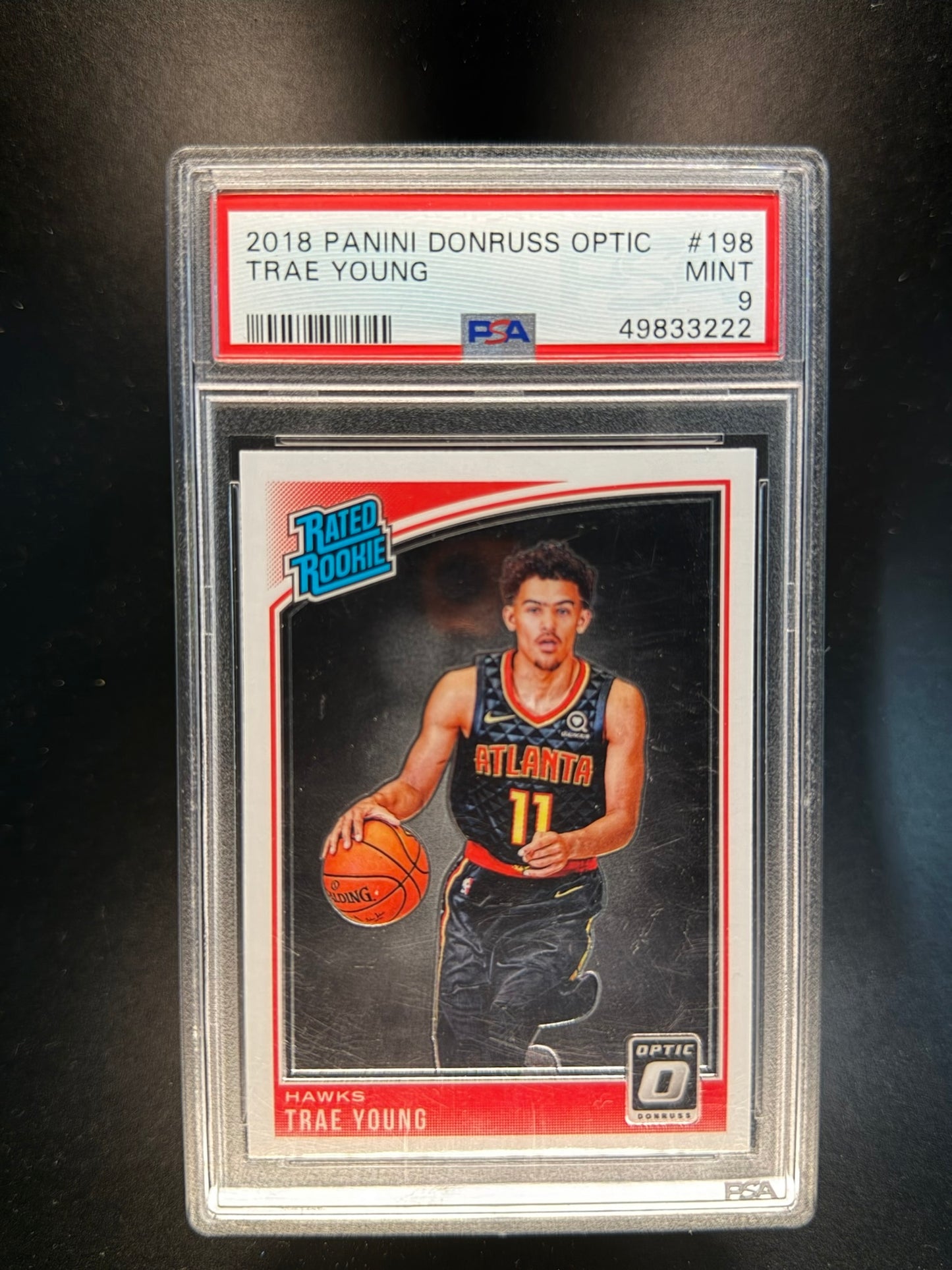 2018 PANINI DONRUSS OPTIC #198 TRAE YOUNG ROOKIE PSA 9