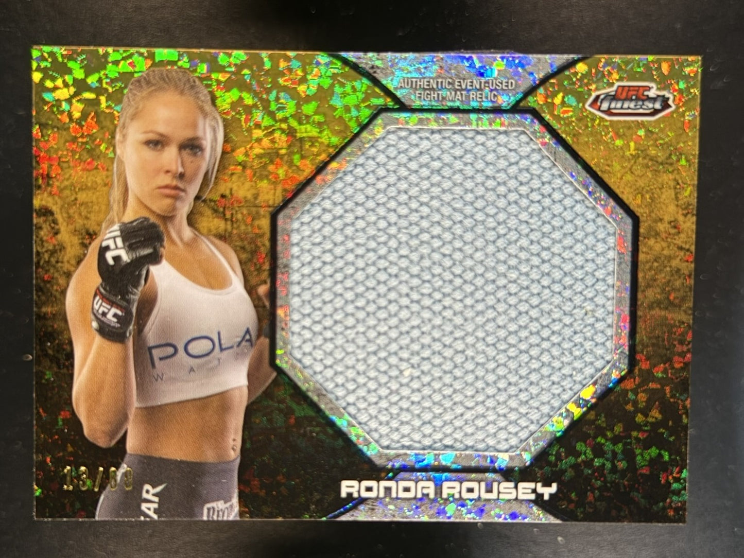 2013 Finest UFC RONDA ROUSEY Jumbo Relic BLUE GOLD SP /88 #FFM-RR