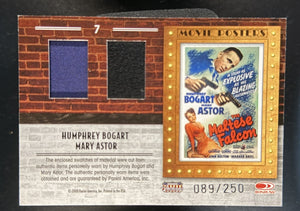 2009 DONRUSS AMERICANA MOVIE POSTER #7 HUMPHREY BOGART WORN MATERIAL SWATCH /250
