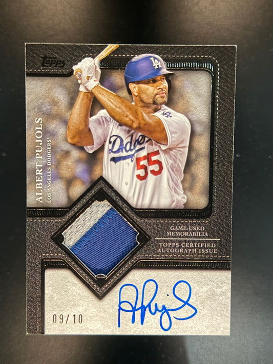 2025 Topps Flagship Auto Patch Albert Pujols TFAP-PUJ Black /10 Dodgers