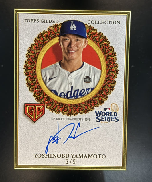 2025 Topps Gilded Collection Champions Yoshinobu Yamamoto GCH-YY Ruby Auto /5