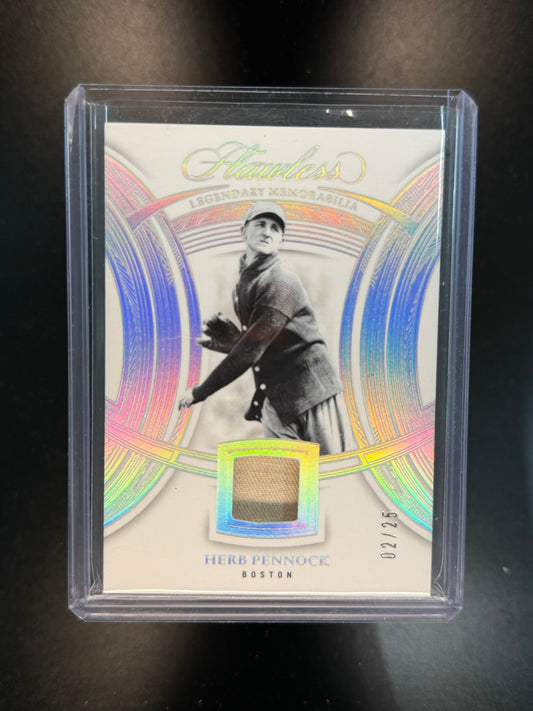 2025 Panini Flawless #FLM-HP Herb Pennock Flawless Legendary Memorabilia /25
