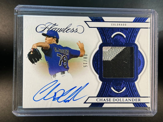 2025 Panini Flawless Chase Dollander Signatures Materials /15 #FSM-CHA Rockies