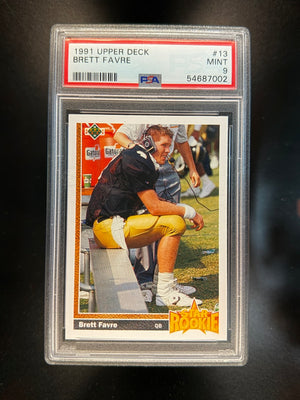1991 UPPER DECK #13 BRETT FAVRE ROOKIE PSA 9