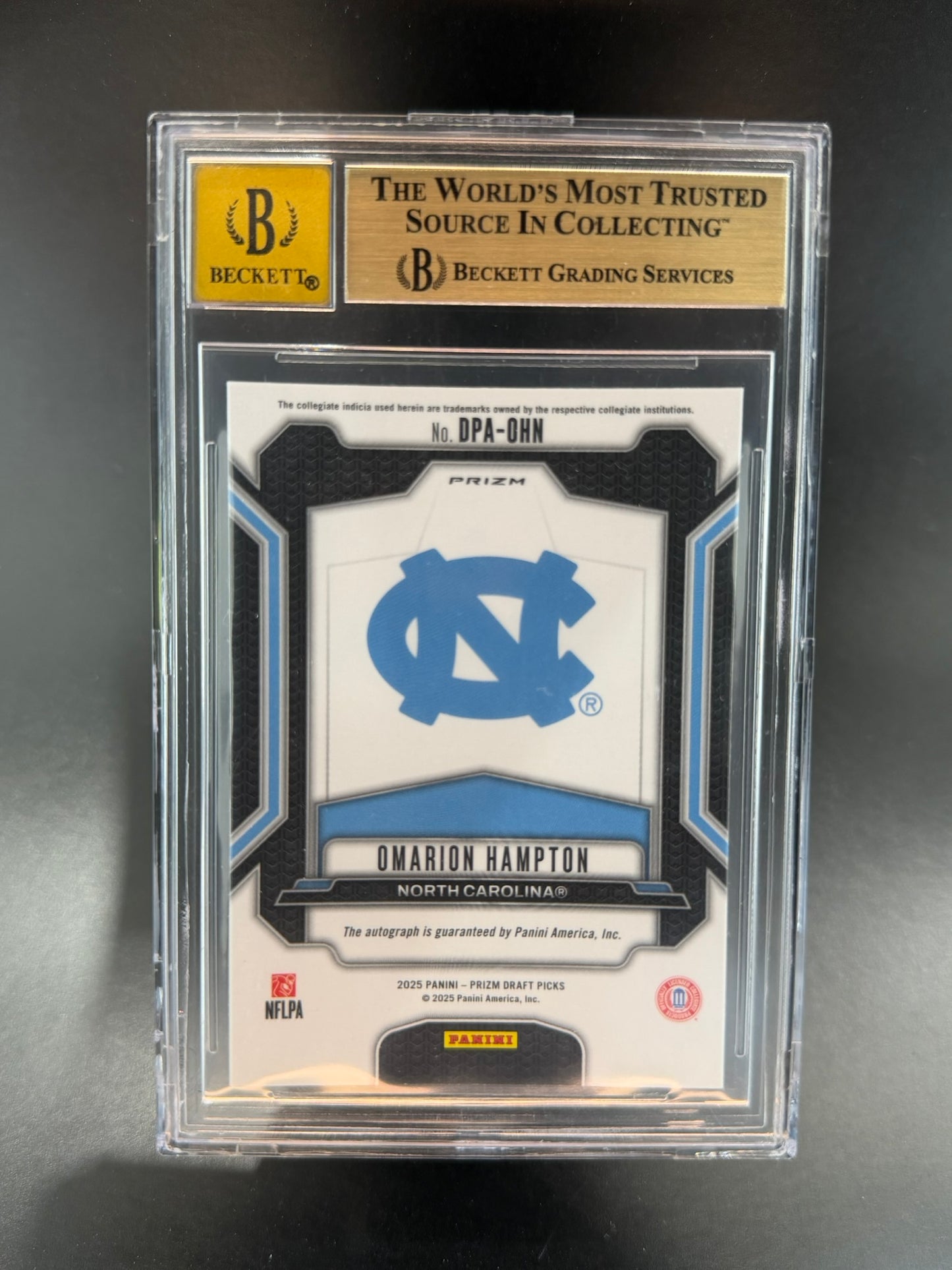 2025 Prizm Draft Picks Omarion Hampton Silver Auto BGS 9.5 Auto 10