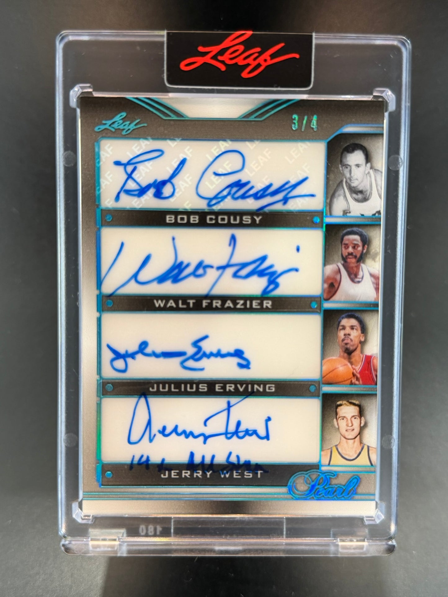 2025 Leaf Pearl 8x Auto Cousy, Frazier, Erving, Magic, West, Ewing, Rodman, Barkley /4