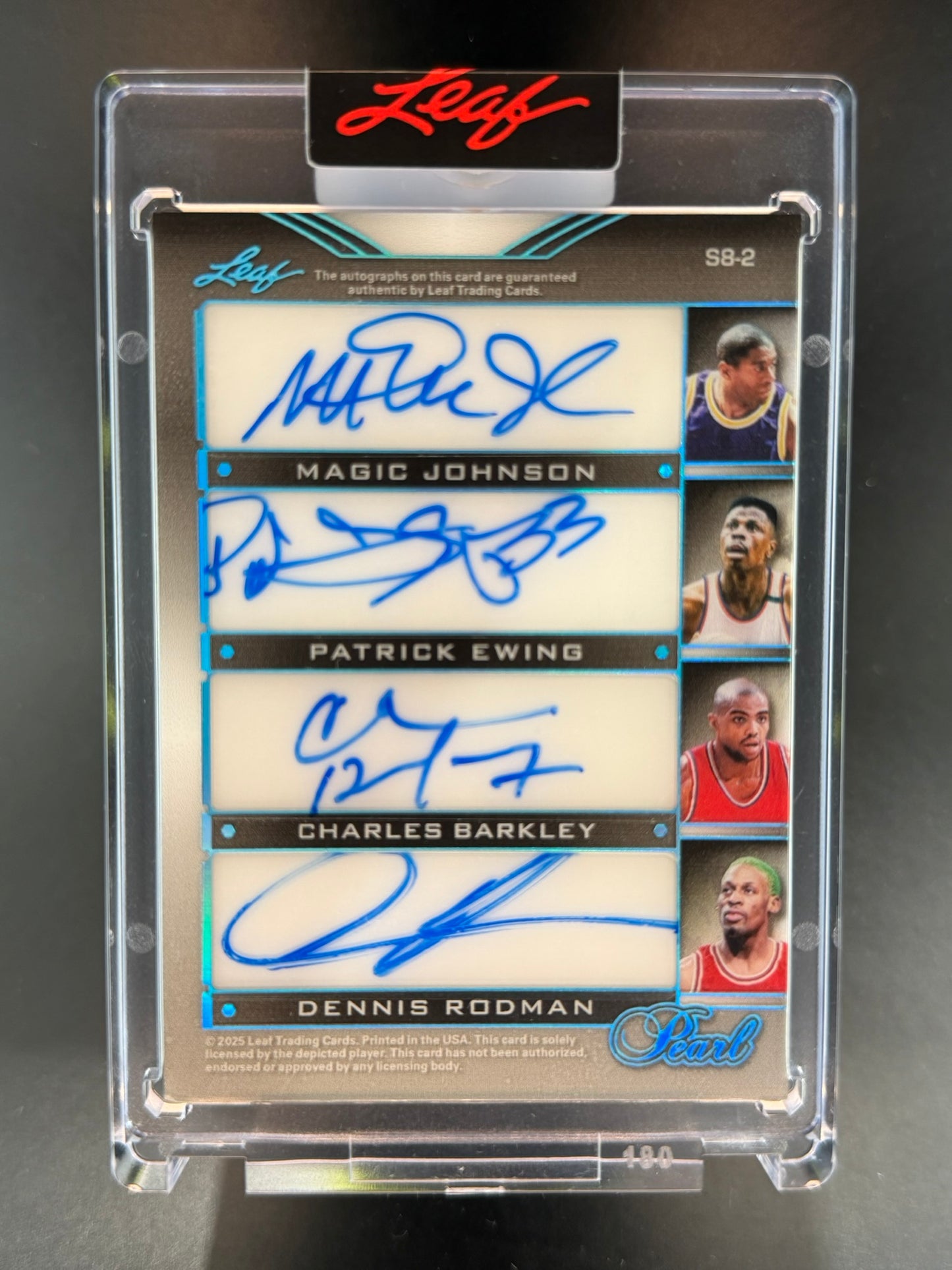 2025 Leaf Pearl 8x Auto Cousy, Frazier, Erving, Magic, West, Ewing, Rodman, Barkley /4