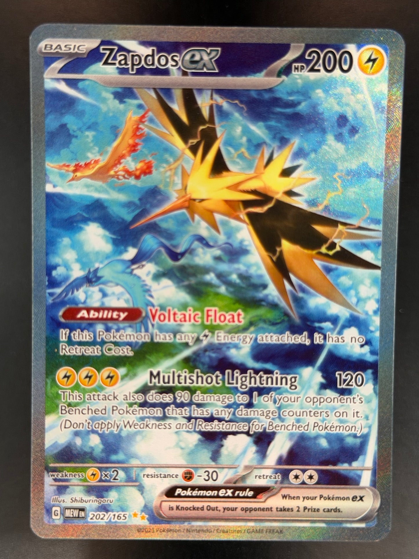 Zapdos ex 202/165 Pokemon 151 Special Illustration Rare SIR Holo