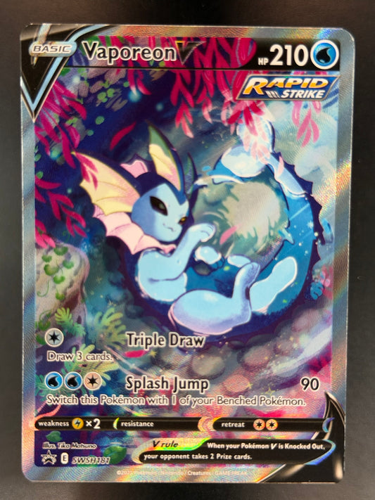Vaporeon V SWSH181 Black Star Promo Alt Art Holo Pokemon TCG