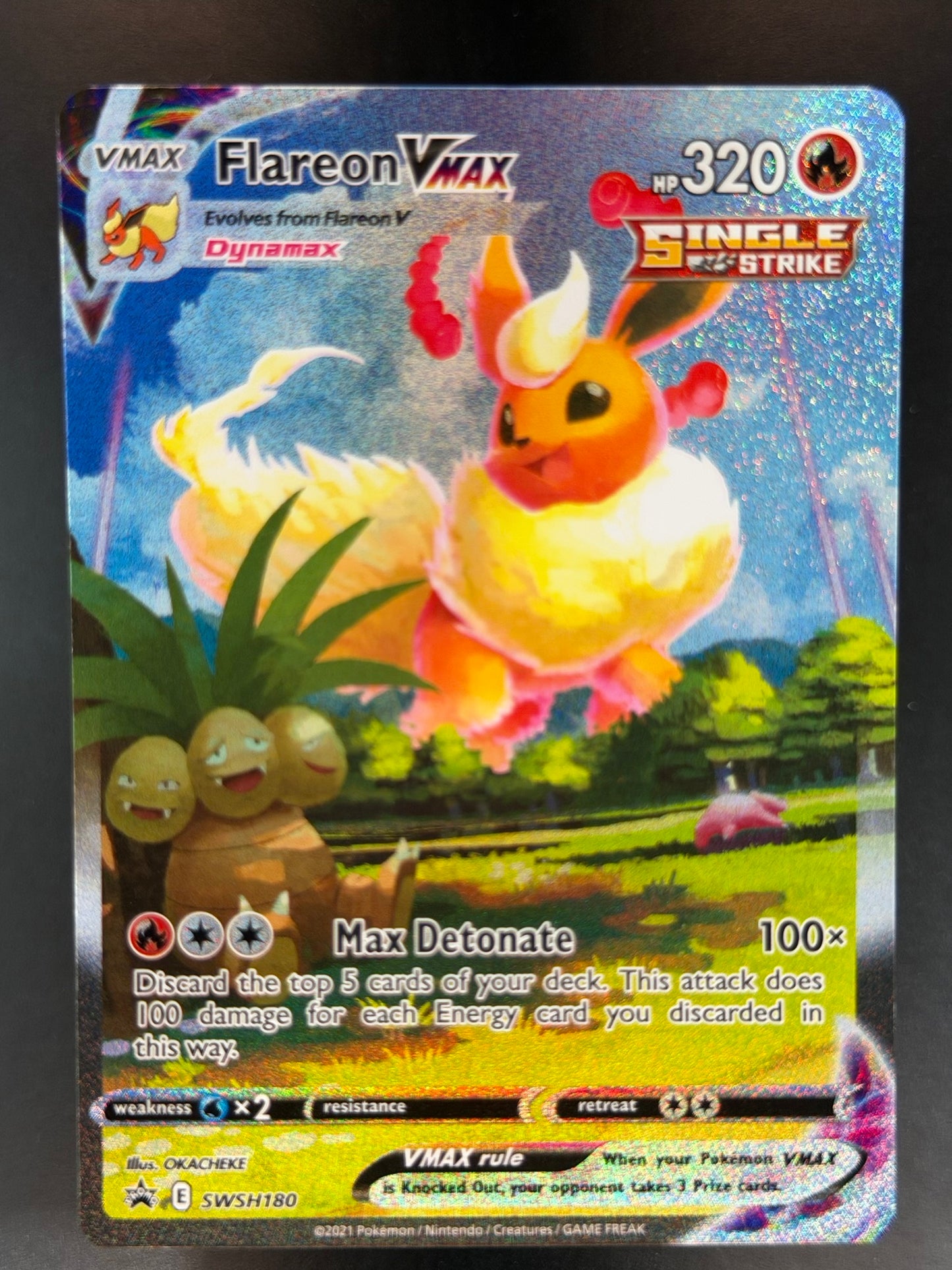 Flareon VMAX SWSH180 Black Star Promo Alt Art Holo Pokemon TCG