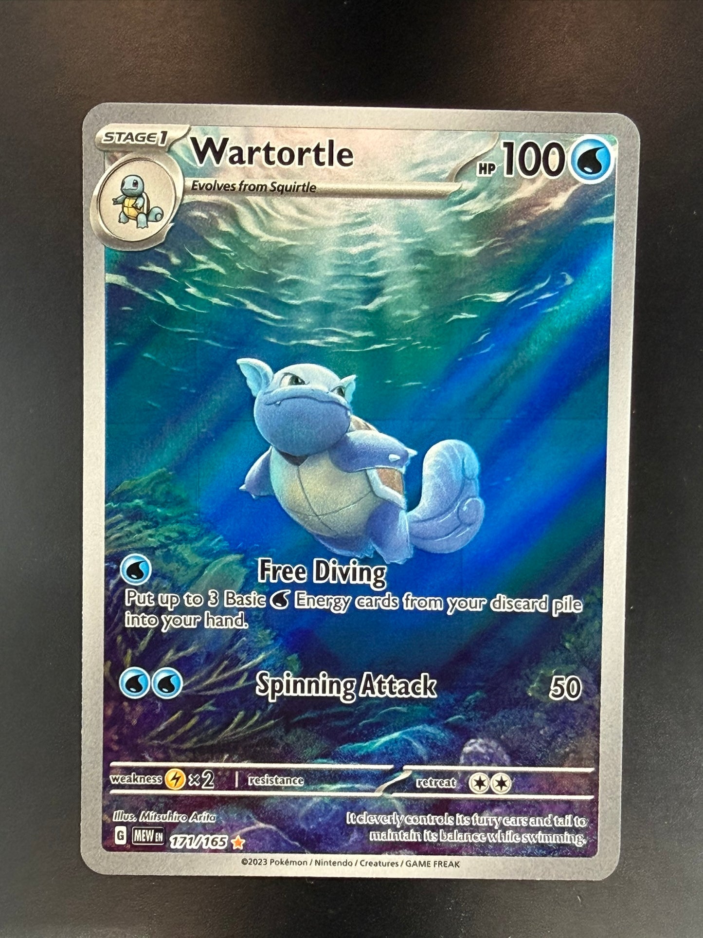 Wartortle 171/165 Pokemon 151 Illustration Rare IR Holo Pokemon TCG