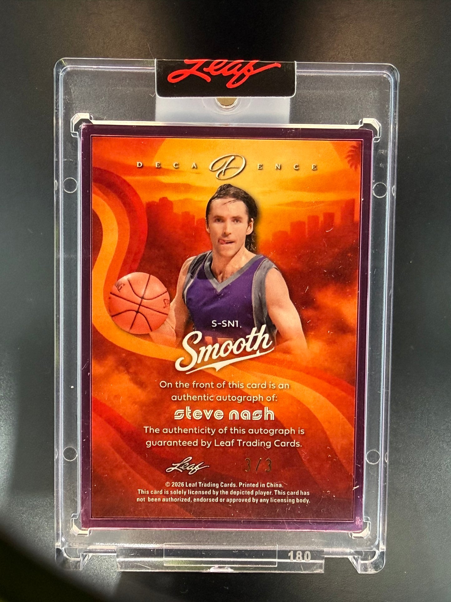 2026 Leaf Decadence Steve Nash Smooth Auto S-SN1 Purple 3/3 Autograph