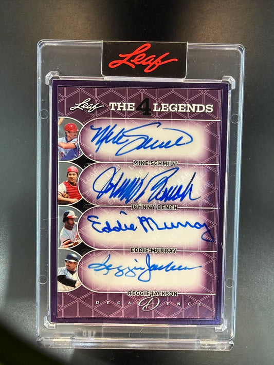 2026 Leaf Decadence Schmidt Bench Murray Reggie Jackson Quad Auto 4L-8 3/5