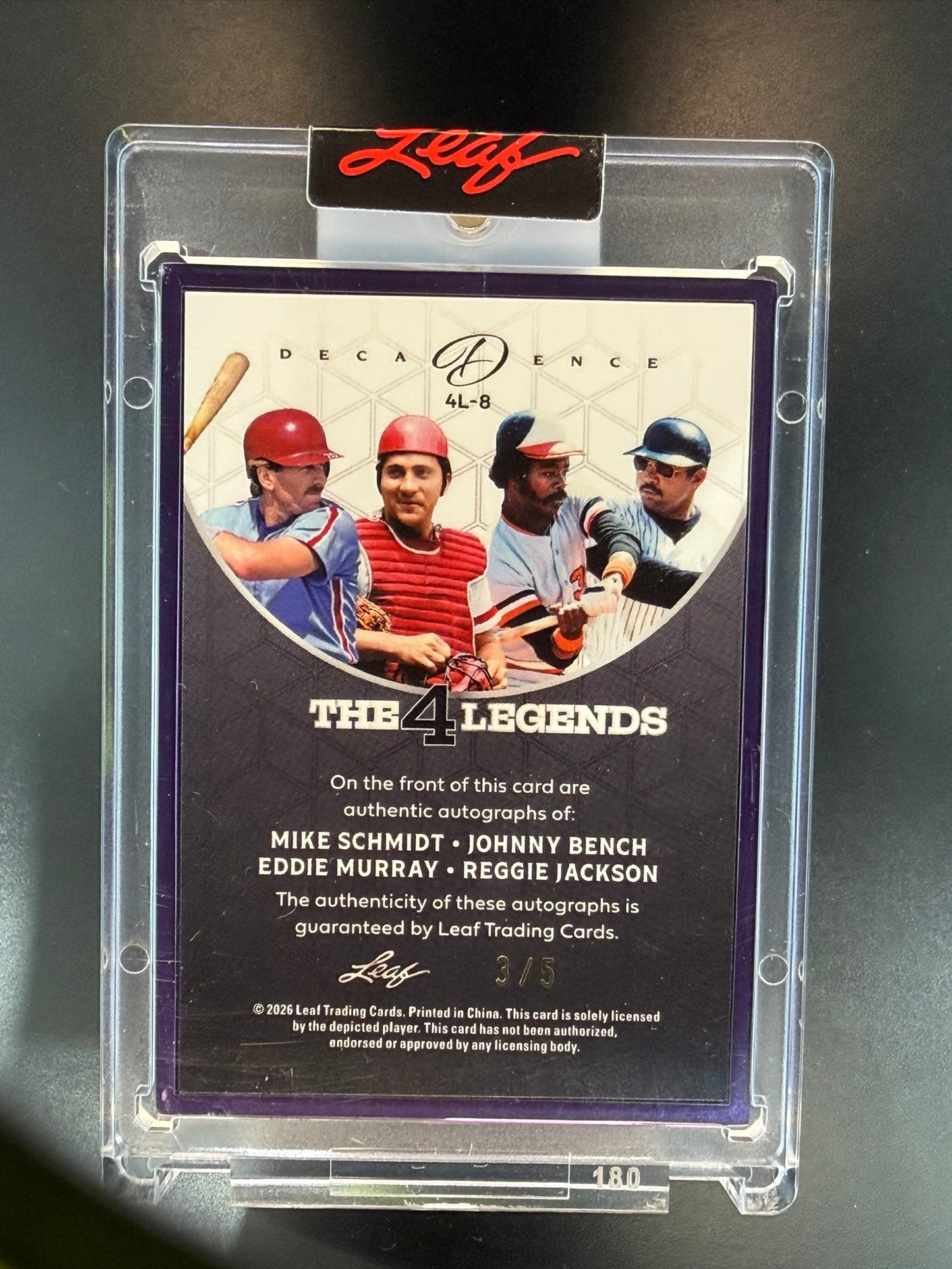 2026 Leaf Decadence Schmidt Bench Murray Reggie Jackson Quad Auto 4L-8 3/5