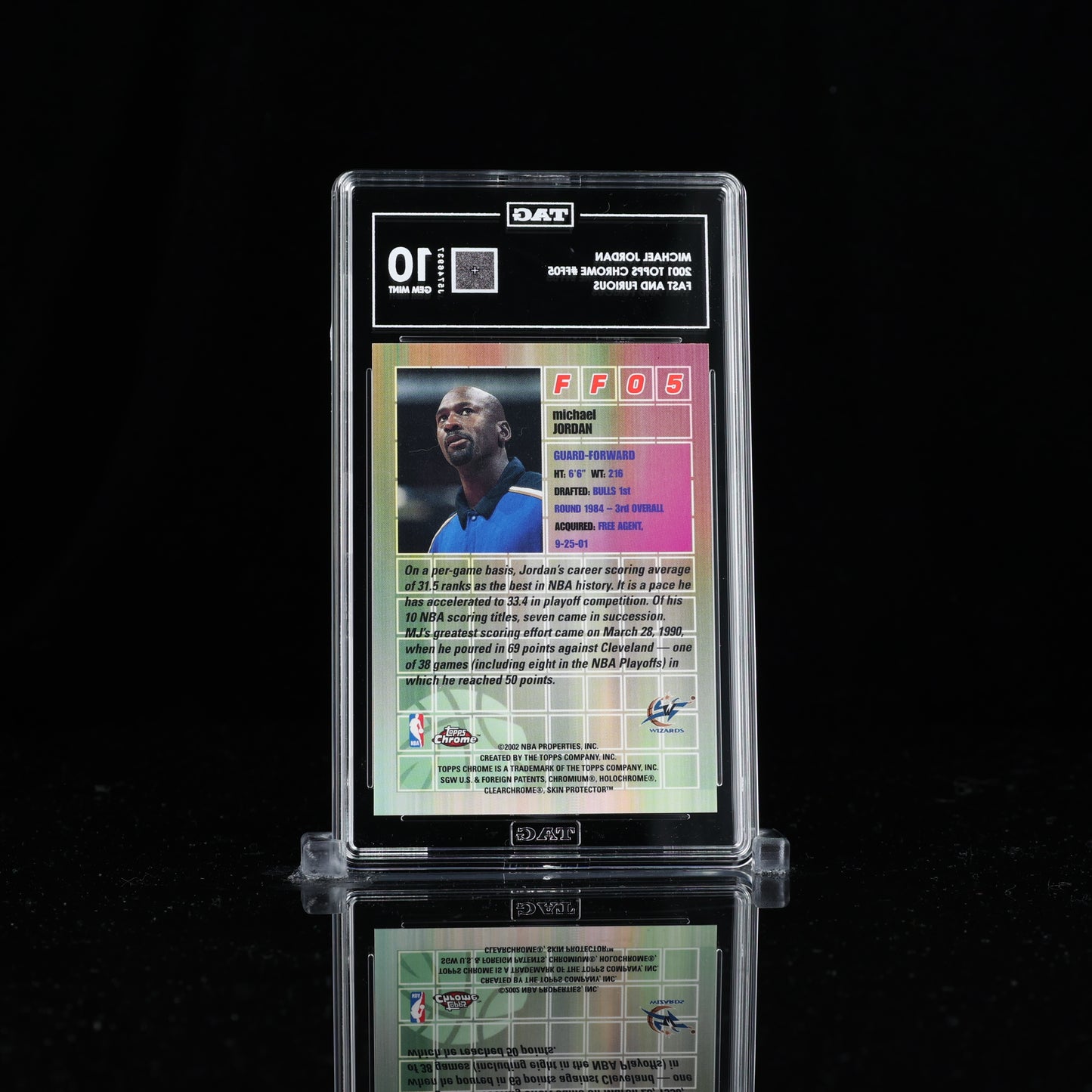 2001-02 Topps Chrome Michael Jordan Fast and Furious #FF05 TAG 10