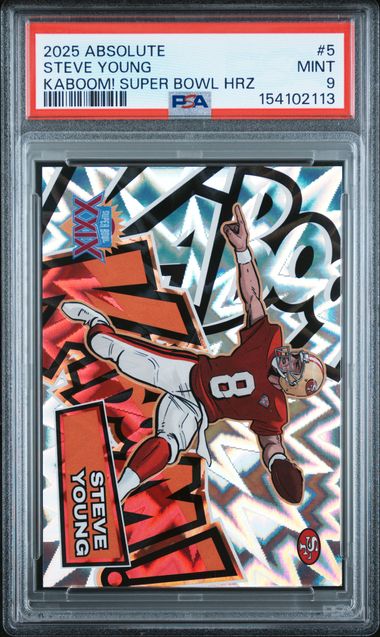 2025 PANINI ABSOLUTE KABOOM! SUPER BOWL HORIZONTAL #5 STEVE YOUNG PSA 9