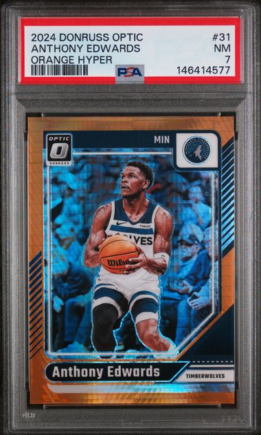 2024-25 Panini Donruss Optic - Anthony Edwards #31 Orange Hyper Prizm /299 PSA 7