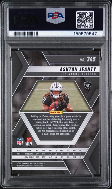 2025 PANINI MOSAIC #345 ASHTON JEANTY PSA 10