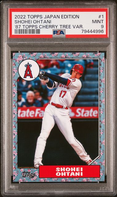 2022 TOPPS JAPAN 1987 TOPPS CHERRY TREE VARIATION #1 SHOHEI OHTANI PSA 9
