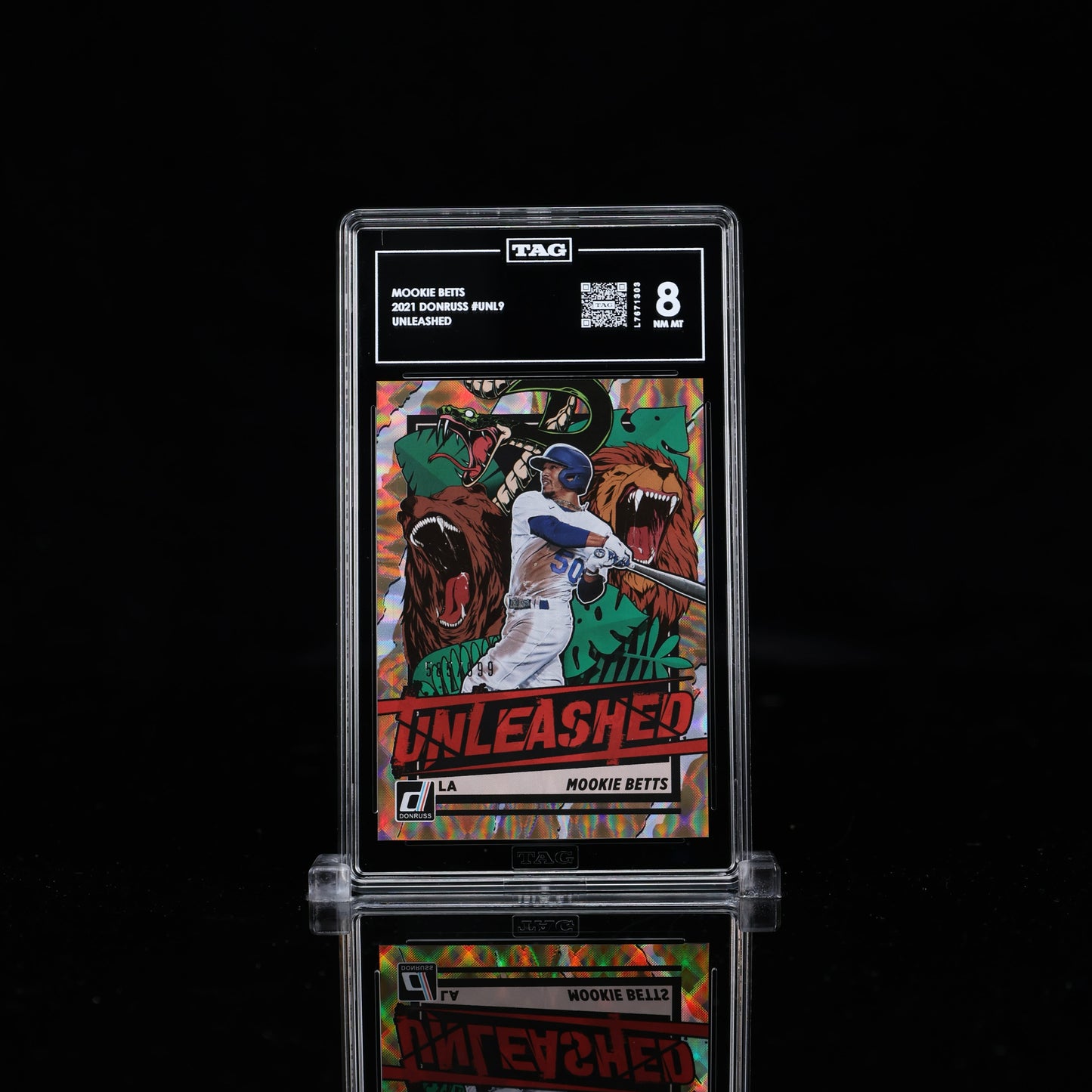 2021 Donruss Mookie Betts Unleased /999 TAG 8