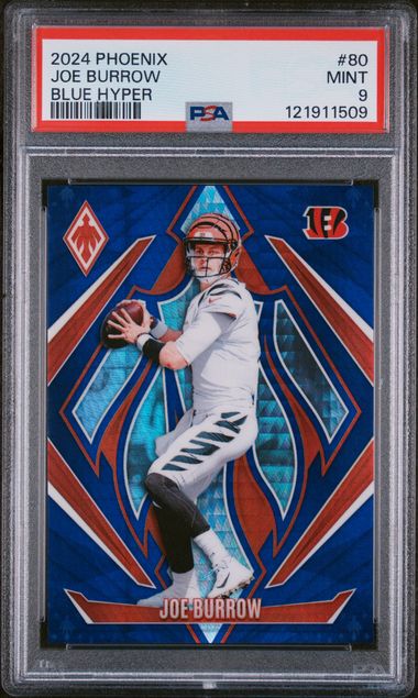 2024 Panini Phoenix Joe Burrow #80 Blue Hyper #69/70 PSA 9
