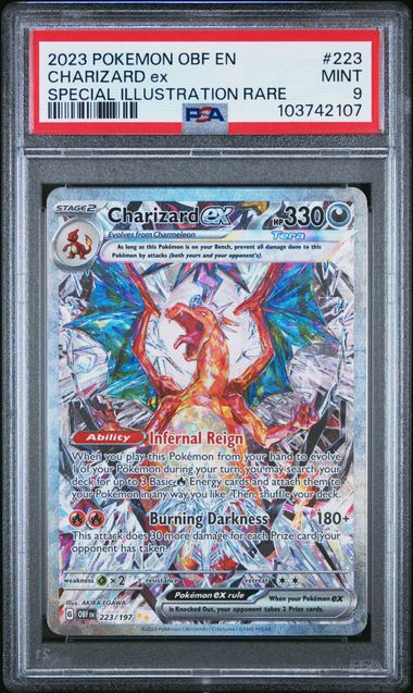 2023 POKEMON OBSIDIAN FLAMES #223 CHARIZARD ex SPECIAL ILLUSTRATION RARE PSA 9