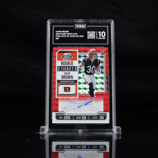 2023 Contenders Optic Chase Brown Red Rookie Auto /23 TAG 10