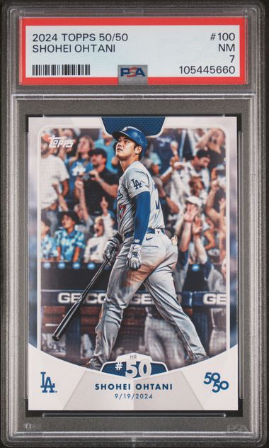 SHOHEI OHTANI 2024 TOPPS 50/50 HR #50 BASEBALL DODGERS PSA 7
