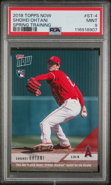 2018 TOPPS NOW SPRING TRAINING #ST-4 SHOHEI OHTANI ROOKIE PSA 9