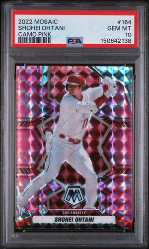 2022 PANINI MOSAIC #164 SHOHEI OHTANI CAMO PINK PSA 10