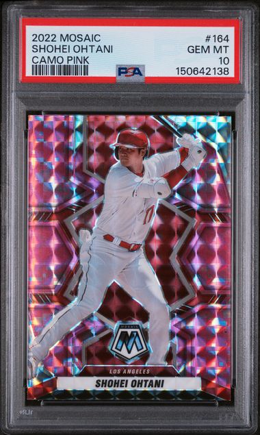 2022 PANINI MOSAIC #164 SHOHEI OHTANI CAMO PINK PSA 10