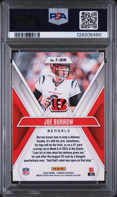2024 PANINI PHOENIX FLEX #FJBW JOE BURROW PSA 9