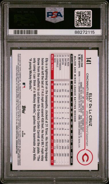 2024 Topps Series One Elly De La Cruz Rookie RC PSA 10 #141 Cincinnati Reds