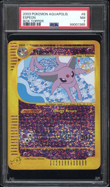 2003 POKEMON AQUAPOLIS BOX TOPPER #6 ESPEON BOX TOPPER PSA 7