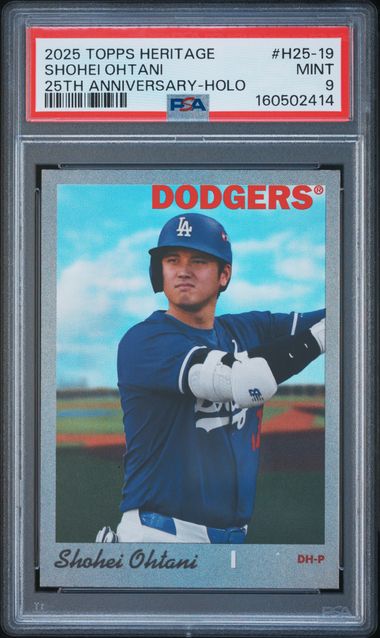 2025 TOPPS HERITAGE 25TH ANNIVERSARY SHOHEI OHTANI HOLO PSA 9