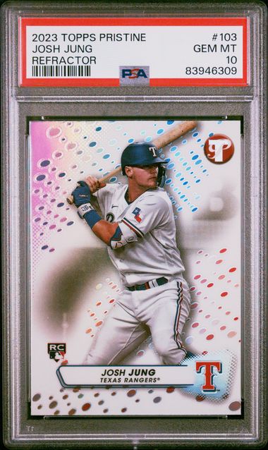 2023 TOPPS PRISTINE #103 JOSH JUNG REFRACTOR ROOKIE PSA 10